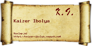 Kaizer Ibolya névjegykártya