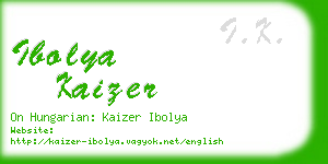 ibolya kaizer business card